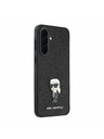 Karl Lagerfeld Karl Lagerfeld Fixed Glitter Metal Ikonik Zadnji Ovitek za Samsung Galaxy A37 Black