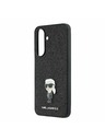 Karl Lagerfeld Karl Lagerfeld Fixed Glitter Metal Ikonik Zadnji Ovitek za Samsung Galaxy A37 Black