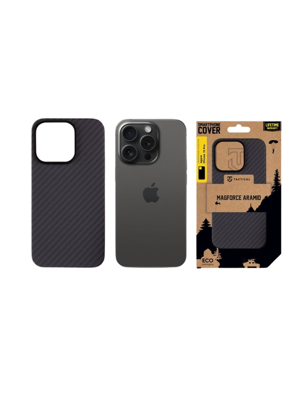 Tactical Tactical MagForce Aramid Zaščita za Apple iPhone 15 Pro Black