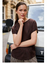 Moodo Bluza z listi rjava Moodo
