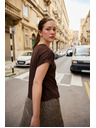 Moodo Bluza z listi rjava Moodo