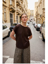 Moodo Bluza z listi rjava Moodo