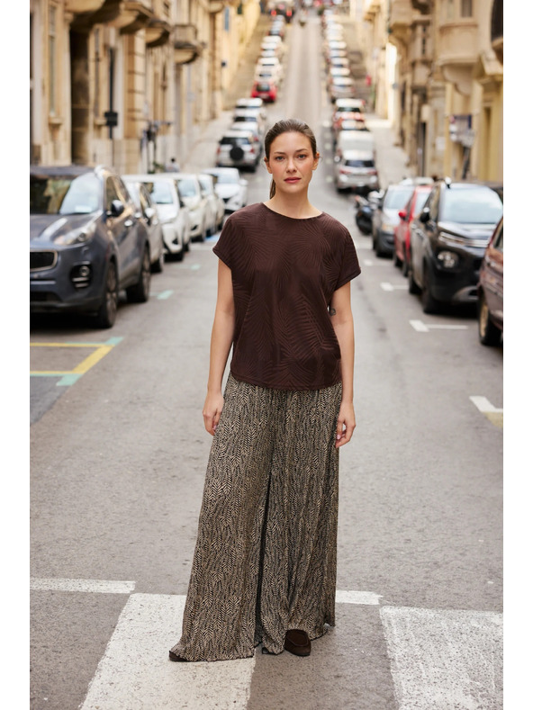 Moodo Bluza z listi rjava Moodo
