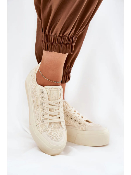 BIG STAR SHOES Ženske čipkaste superge Big Star – bež
