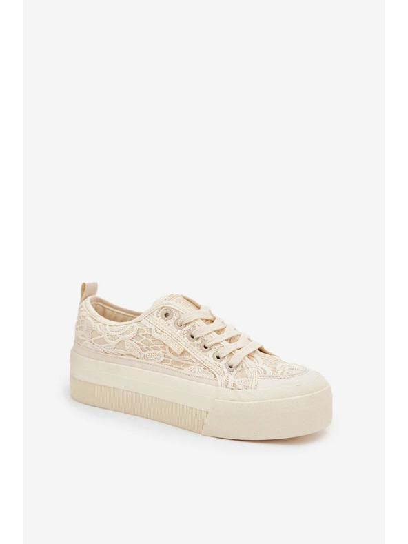 BIG STAR SHOES Ženske čipkaste superge Big Star – bež