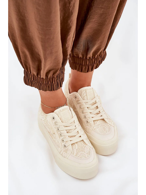 BIG STAR SHOES Ženske čipkaste superge Big Star – bež