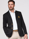 Ombre Clothing Moški klasični slim fit suknjič z zlatimi gumbi in Heritage emblemo - črn V2 OM-BLZB-0166 Ombre Clothing