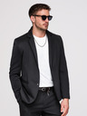 Ombre Clothing Moška jakna s kapuco in zmajevim aplikacijo na hrbtni strani - črna V1 OM-BLZB-0165 Ombre Clothing