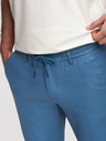 Ombre Clothing Moške hlače chino iz lanene mešanice - modra deninina V5 P1522 Ombre Clothing