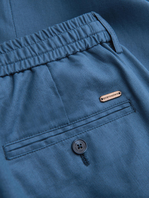 Ombre Clothing Moške hlače chino iz lanene mešanice - modra deninina V5 P1522 Ombre Clothing