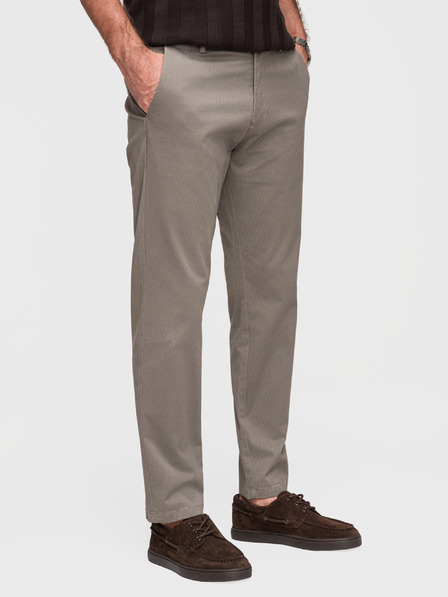 Ombre Clothing Moške chino hlače REGULAR FIT s fino strukturo - sive V1 P1518 Ombre Clothing