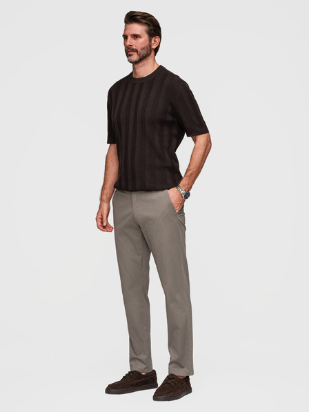 Ombre Clothing Moške chino hlače REGULAR FIT s fino strukturo - sive V1 P1518 Ombre Clothing
