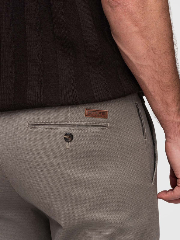 Ombre Clothing Moške chino hlače REGULAR FIT s fino strukturo - sive V1 P1518 Ombre Clothing