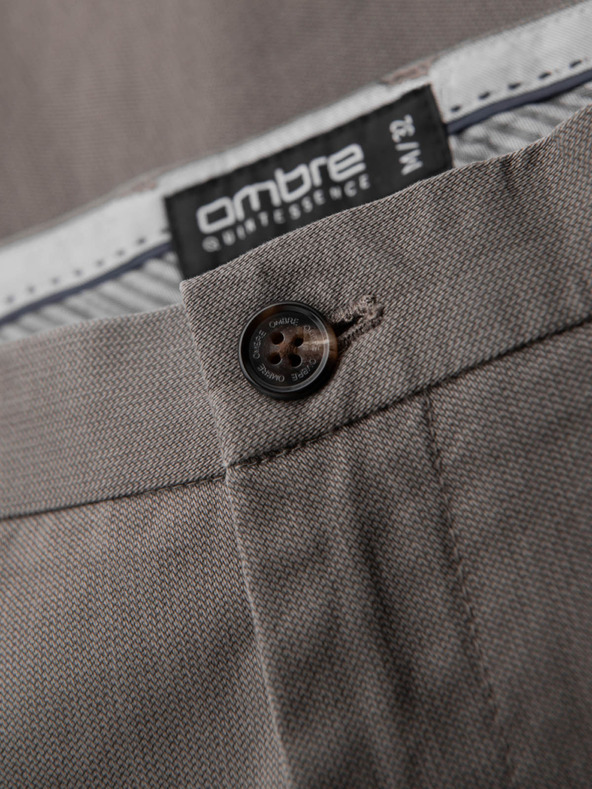 Ombre Clothing Moške chino hlače REGULAR FIT s fino strukturo - sive V1 P1518 Ombre Clothing