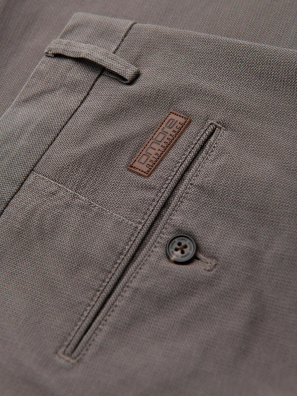 Ombre Clothing Moške chino hlače REGULAR FIT s fino strukturo - sive V1 P1518 Ombre Clothing