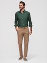 Ombre Clothing Moške chino hlače REGULAR FIT s fino strukturo - temno bež V2 P1518 Ombre Clothing