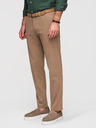 Ombre Clothing Moške chino hlače REGULAR FIT s fino strukturo - temno bež V2 P1518 Ombre Clothing