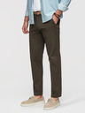 Ombre Clothing Moške chino hlače REGULAR FIT s fino strukturo - temno zelene V4 P1518 Ombre Clothing