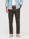 Ombre Clothing Moške chino hlače REGULAR FIT s fino strukturo - temno zelene V4 P1518 Ombre Clothing