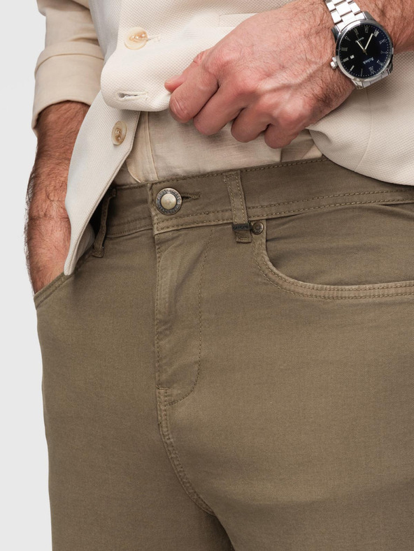 Ombre Clothing Moške chino hlače po meri - olivne V3 O1523 Ombre Clothing