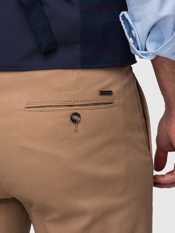 Ombre Clothing Moške chino hlače SLIM FIT - svetlo rjave V2 P1524 Ombre Clothing