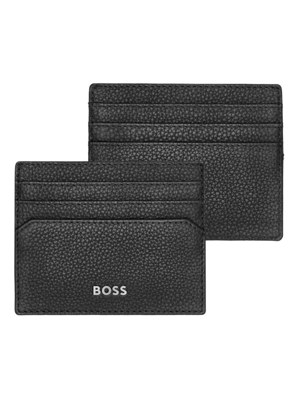 Hugo Boss Črno usnjeno etui za kartice Hugo Boss Classic HLC416A