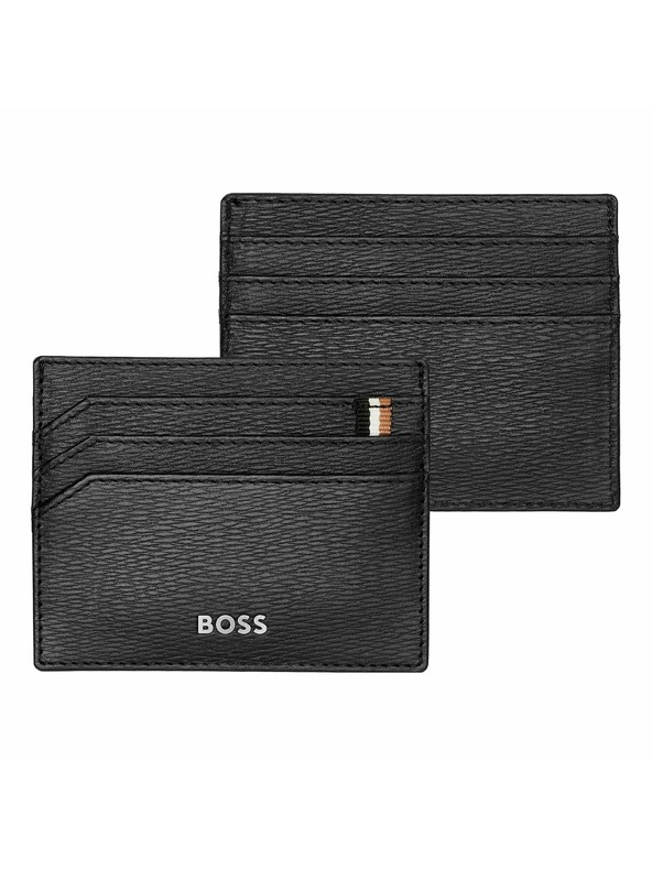 Hugo Boss Črno usnjeno etui za kartice Hugo Boss Iconic HLC421A