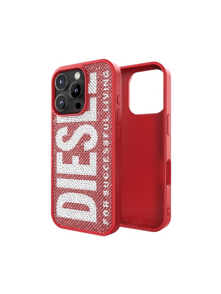 Diesel Diesel ovitek za iPhone 16 Pro s kristali Swarovski rdeč 60188