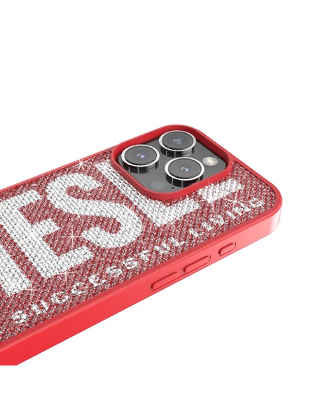Diesel Diesel ovitek za iPhone 16 Pro s kristali Swarovski rdeč 60188