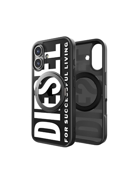Diesel Diesel ovitek za iPhone 16 s stojalom in MagSafe črno-bel 60203