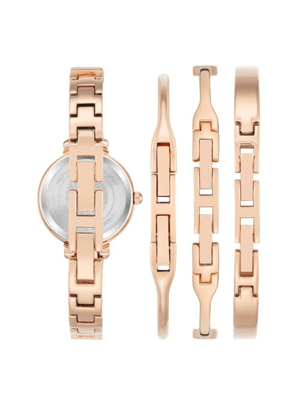 Anne Klein Rožnato zlat ženski komplet ur in nakita Anne Klein