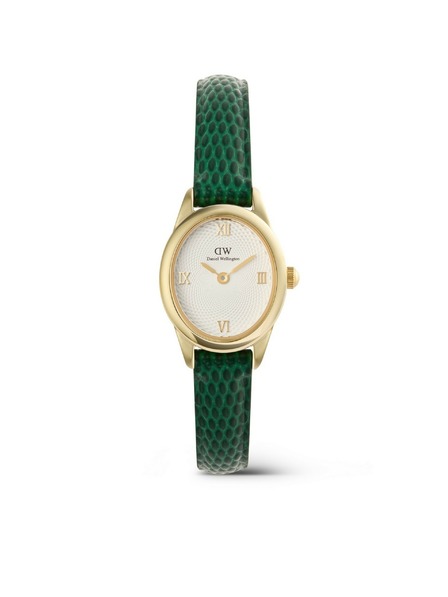 Daniel Wellington Ženski ročni ure Daniel Wellington Ophelia Mini Lizard Guilloché usnjene DW00100892
