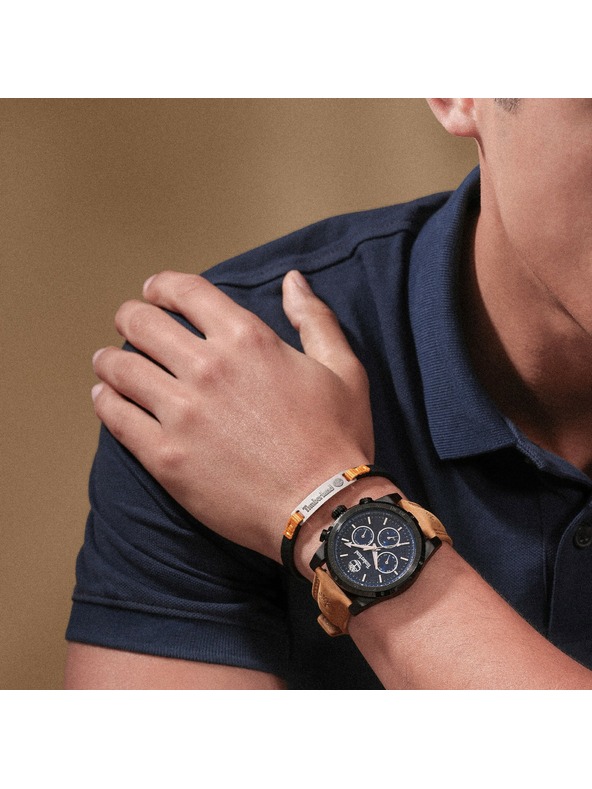Timberland Timberland moški usnjeni naramek črn TDAGB0002201