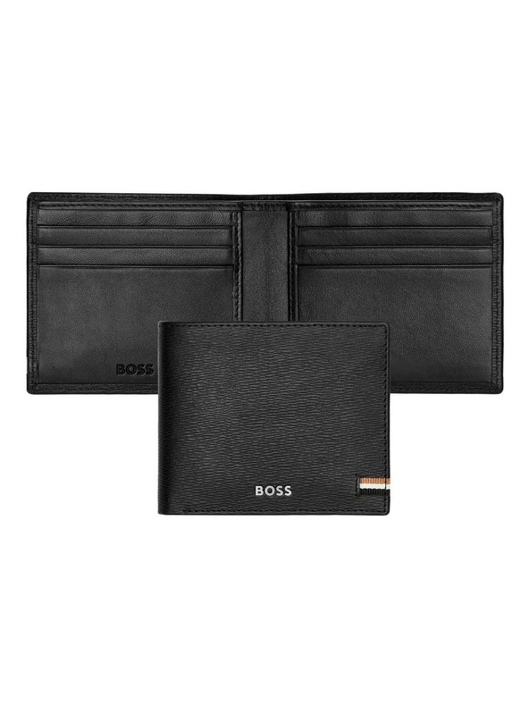 Hugo Boss Moška črna usnjana denarnica Hugo Boss Iconic HLW421A