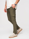 Ombre Clothing Moške hlače REGULAR s tovornjacnimi žepi - temno olivno zelene V1 P1515 Ombre Clothing