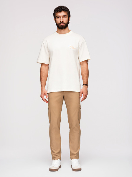 Ombre Clothing Moške hlače REGULAR s tovornjacnimi žepi - svetlo rjave V4 P1515 Ombre Clothing