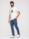Ombre Clothing Moške hlače z ravnimi nohavicami in žepi na zadrgo - temno modre V1 P1517 Ombre Clothing
