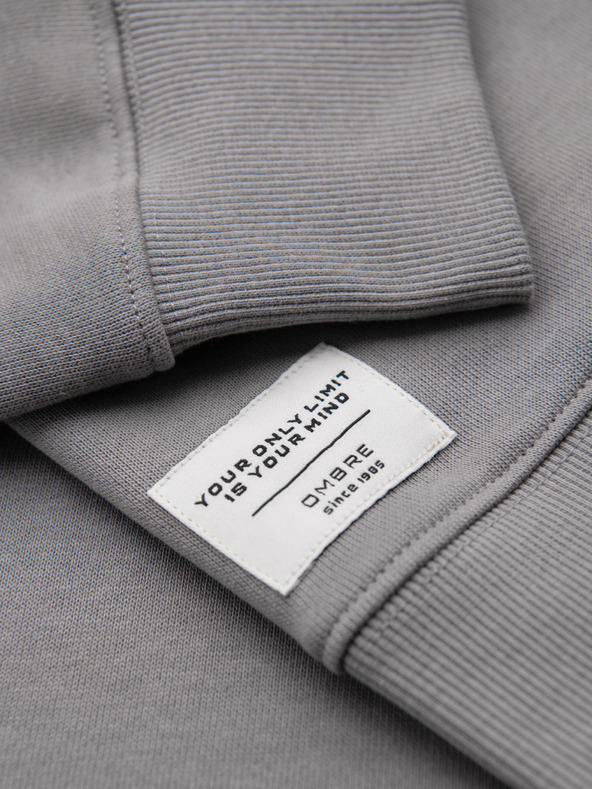 Ombre Clothing Moška jopa BASIC z okroglim izrezom - siva Ombre Clothing