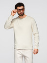 Ombre Clothing Moška jopa BASIC z okroglim izrezom - kremna Ombre Clothing