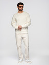 Ombre Clothing Moška jopa BASIC z okroglim izrezom - kremna Ombre Clothing