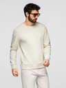 Ombre Clothing Moška jopa BASIC z okroglim izrezom - kremna Ombre Clothing