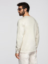 Ombre Clothing Moška jopa BASIC z okroglim izrezom - kremna Ombre Clothing