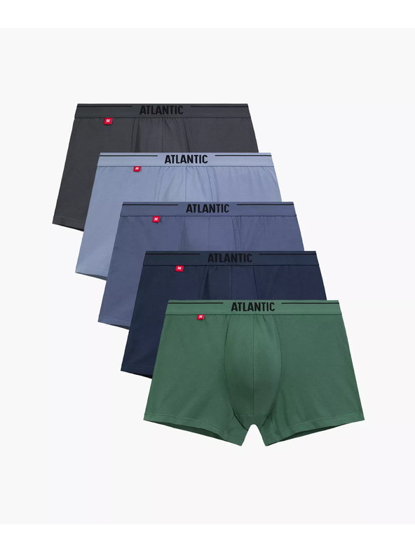 Atlantic 5-PACK Moške spodnje hlače zelene, sive in modre