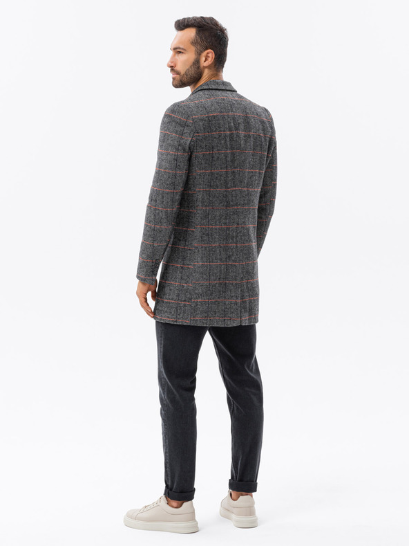 Ombre Clothing Črni moški plašč C500