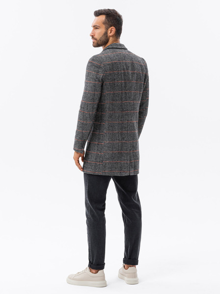 Ombre Clothing Črni moški plašč C500