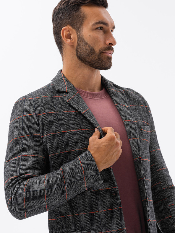 Ombre Clothing Črni moški plašč C500