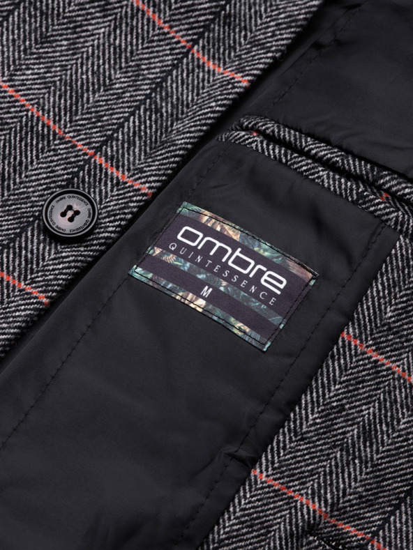 Ombre Clothing Črni moški plašč C500