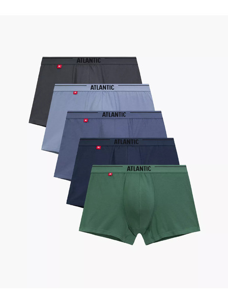 Atlantic 5-PACK Moške spodnje hlače zelene, sive in modre