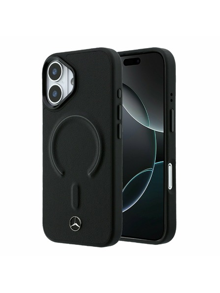 Mercedes Mercedes PU Leather 3D MagSafe Zadnji ovoj za iPhone 17 Black