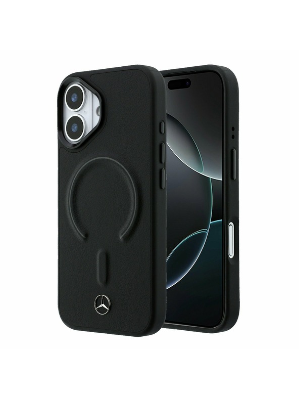 Mercedes Mercedes PU Leather 3D MagSafe Zadnji ovoj za iPhone 17 Black